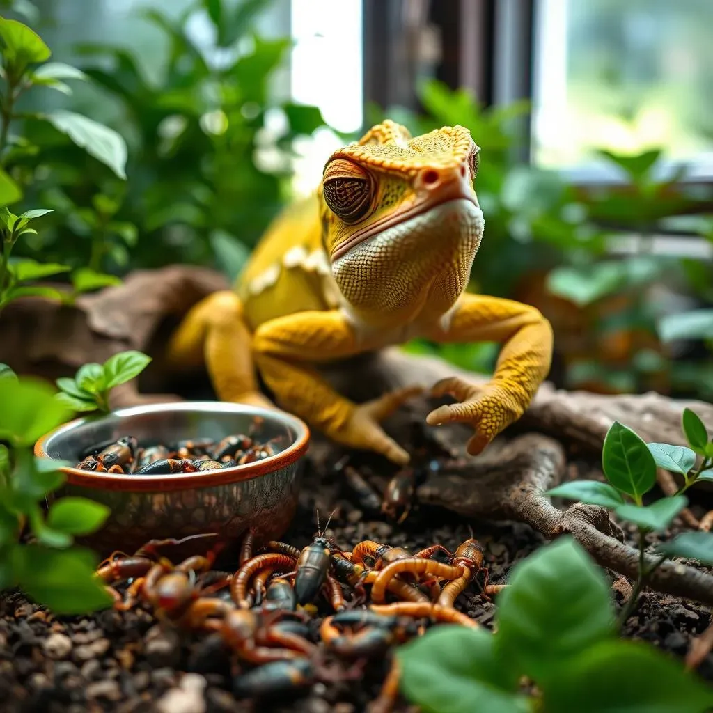 Alimentation et hydratation de votre caméléon