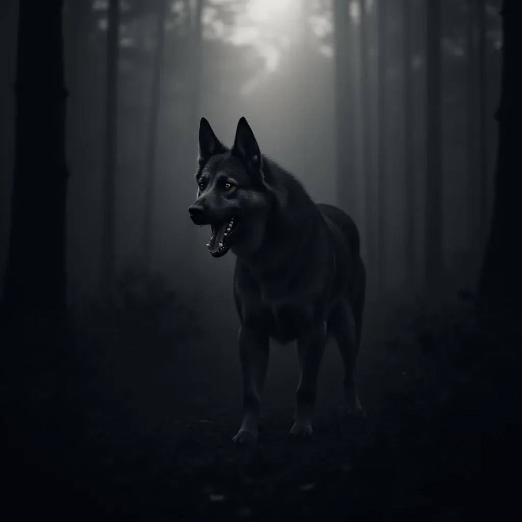 Chien de chasse attaqué par des loups 