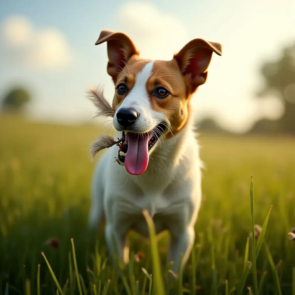Chien de chasse au ferme