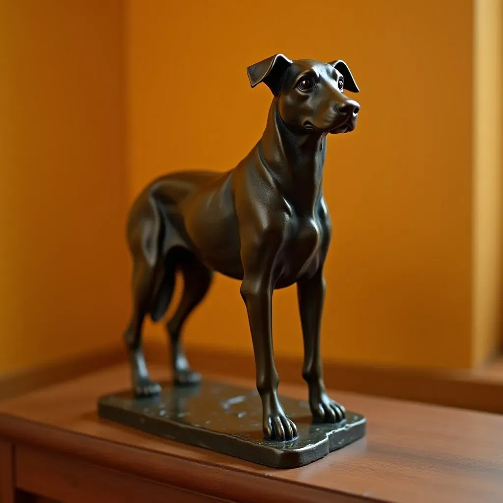 Chien de chasse en bronze 