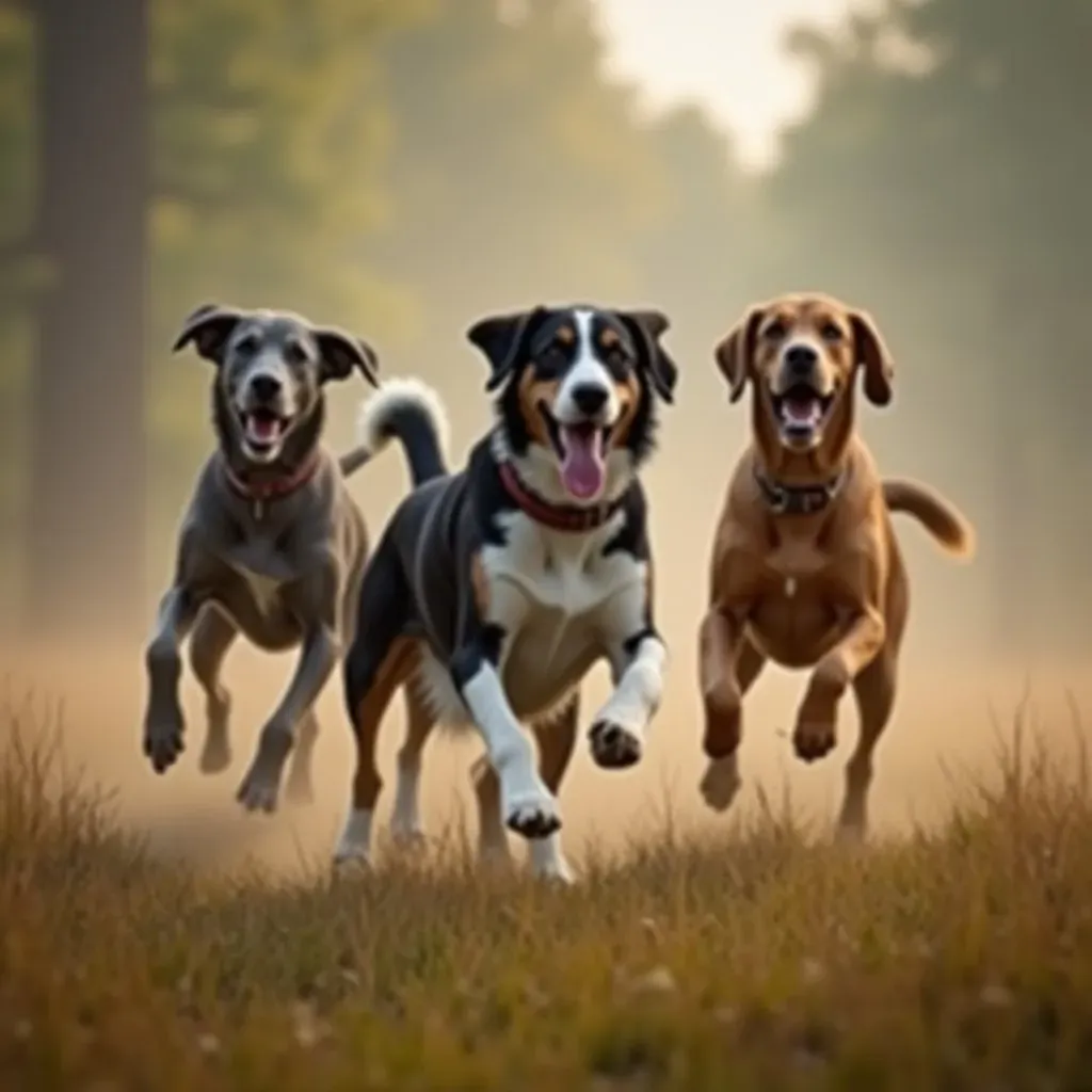 Chiens de Chasse qui Aboient