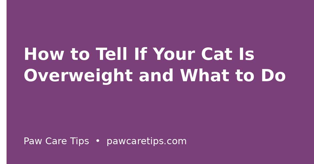 How to Tell If Your Cat Is Overweight and What to Do